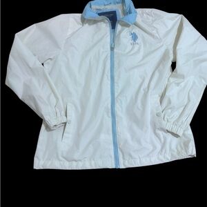 U.S. Polo Assn. White and Blue Bomber Jacket